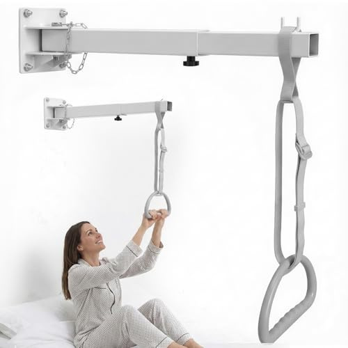 Trapezstange galgen für Bett bettgalgen Bettlift für ältere Menschen Senioren Rohrgriff Medizinisches Trapez für Krankenhaus Bettstange Transferschiene Trapezoidal Bar for Bed Mobility Aids Bedside