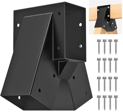 SELEWARE Conector para Columpios, Estructura para trepar, Conector para Vigas - Conector enchufable, Estructura para Columpios de Madera, Conector para Postes de Exterior con Material de Montaje