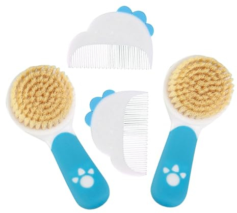 FRCOLOR 2 Set Hair Care Set Soft Natural Bristles Brush for Newborn Boy Girl Boy Girl for Daily Use and Cradle Cap Care