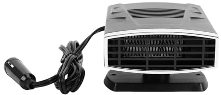 Fabater Ventilador Calefactor para Automóvil, Descongelador Giratorio de 360 ​​​​grados para Sedán SUV 150 W 2 Velocidades ABS Plateado