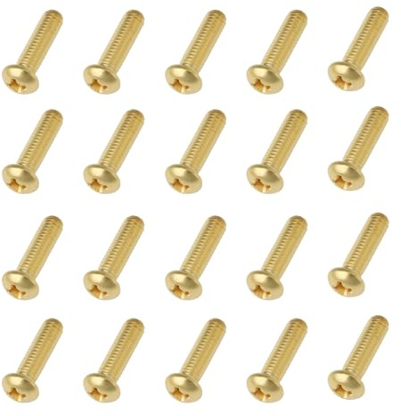 YINETTECH 20 Stück M4 x 16 mm Gewindebohrer, Flachkopfschrauben aus Messing für Wasserhähne