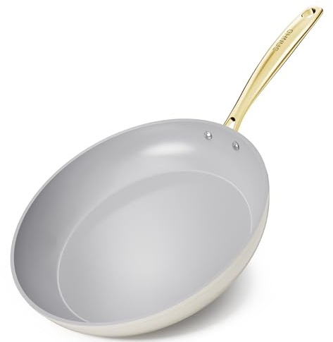 Sanho Bratpfanne 30 cm, Keramik Antihaft DiamondTitan Pfannen Induktion | Ceramic Pan Kratzfest Beschichtet, Edelstahlgriff, Backofenfest bis 260 °C, Spülmaschinenfest, für alle Herdarten