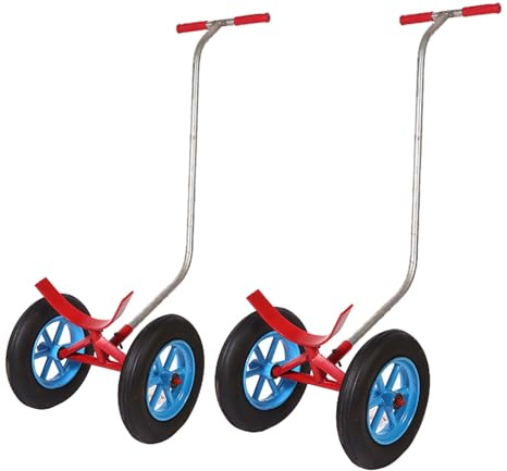 GOCHUSX Carrello per Il Trasporto di Tubi Pesanti, Carrello Industriale in Acciaio per Il Trasporto di Tubi, Carrello con Supporto in Acciaio per Terreni Accidentati(30x8x35cm)