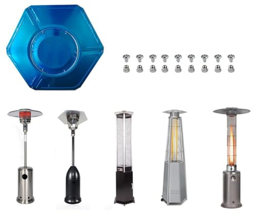 Homeponnew Riflettore in alluminio da 86 cm per riscaldatori a gas da terrazza – antiruggine, esagonale, diametro 86 cm, accessorio per riscaldamento esterno