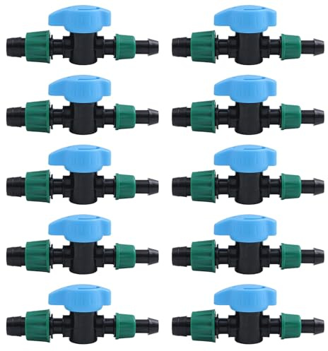 Vanne D'irrigation Goutte À Goutte - Ensemble De 10 Vannes D'arrêt De Tubes, Pièces De Contrôle Du Débit D'eau | Raccords Goutteurs Pour De Jardin De Fleurs Et Légumes | Accessoires D'arrosage