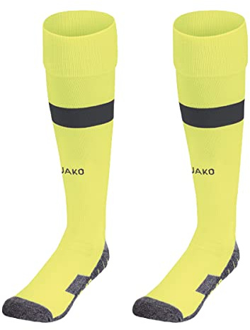 JAKO Unisex Stutzenstrumpf Boca, Leuchtgelb/Anthrazit, 43-46