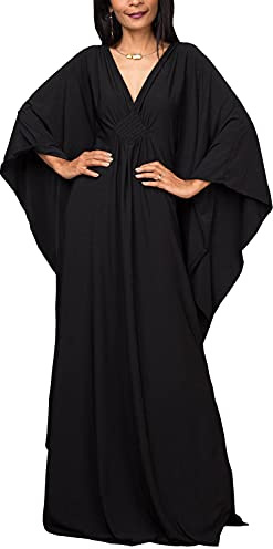 L-Peach Camicia da Notte Oversize da Donna Kaftan Bohemien Maxi Loungewear Abito da Spiaggia