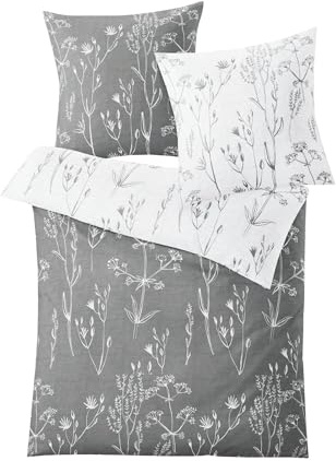 Kleine Wolke Bettwäsche Satin Savannah Grau 135 x 200 cm und 80 x 80 cm