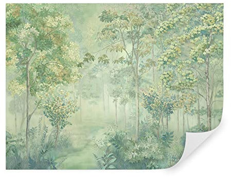 Tapeko Papier Peint Panoramique Nature 260x180 cm style 3D Forêt Feuillage des Arbres Nature Papier Peint intissé Couleurs Douces pour Chambre Salon Décoration Murale u78448v1