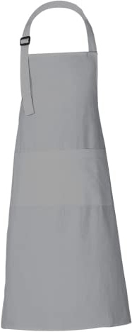 RAJRANG Verstellbare Baumwollschürze mit 3 Taschen für Männer und Frauen zum Kochen und Grillen, Grau, 88 x 69 cm