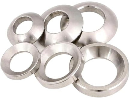 NORAZE M6 M8 M10 M12 M16 M20 M24 Konische Unterlegscheibe aus Edelstahl 304, Massive versenkte Kugeldichtung, konkav-Konvexe Konus-Unterlegscheibe (Color : Silver, Size : Conical M20 2Pcs)