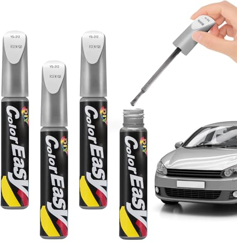 Pardofelis 4 Pièces Stylo Peinture Voiture, 12ml Retouche Peinture Voiture, Peinture Réparation Voiture, Stylo de Réparation Peinture pour Réparation Rayures Voiture - Argent