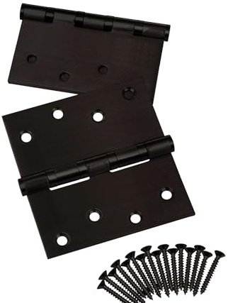 SOTECH 4 Stück Türbänder 101 x 101 x 2,0 mm Aufschraubband Edelstahl SS304 | schwarz kugelgelagert mit Edelstahlschrauben Tragkraft 60 kg Edelstahlscharniere für Innen- und Außenbereich