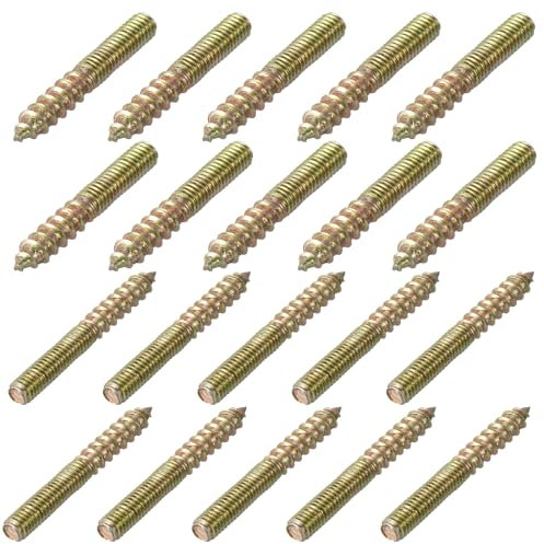 uxcell M6 Hanger Bolts Length 2(50mm) Double Headed Bolts Self-Tapping Screw 6mm Wood Joint Furniture Legs 40pcs