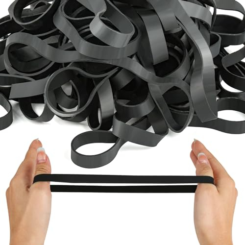 30 PCS Large Elastic Bands Heavy Duty, 10mm Wide Black Rubber Bands, Strong Thick Elastic Bands, Large Rubber Bands for Industrial Home Office School File Folders Garbage Can