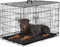 Faltbarer Hundekäfig mit 2 Türen, herausnehmbarem Tablett, 107 x 70 x 76 cm, Transportkäfig für Hunde, Kaninchen, Welpen und Haustiere, aus Metall, Schwarz
