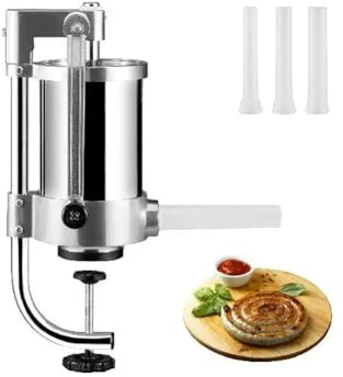 CASEGO Capacity Vertical Sausage Stuffer, Food Filling Processors, Sausage Stuffer Vertical Kitchen Machine, with 3 Stuffing
