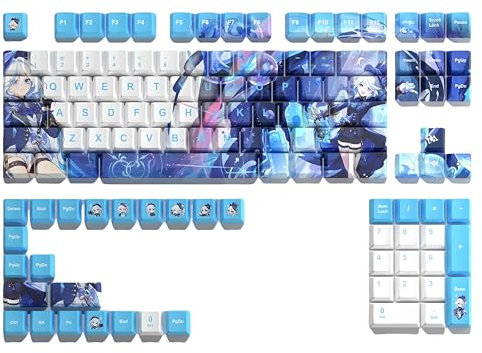(Furina)108 keyboard caps PC Gaming Mechanical PTB Keycap Enter Keycap Numpad Custom Keycaps Laser Engraved with Any Mechanical Keyboard