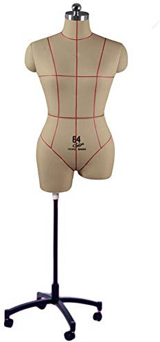 Schneiderpuppe für Damen, Nähschaufensterpuppe mit Rädern, Modepräsentation, verstellbare Höhe max. 170 cm, Styropor, Herstellung von Kleidungsstücken, Hochzeitskleid (Farbe: Weiß, Größe: XXL-Modell