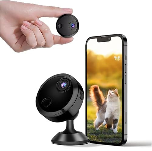 TKMARS Cámara de Red WiFi, Mini Cámara de Vigilancia,1080P,Interior/Exterior Mini Cámaras De Vigilancia sin Cables,Vision Nocturna,Deteccion de Movimiento,Grabacion de Video a Distancia