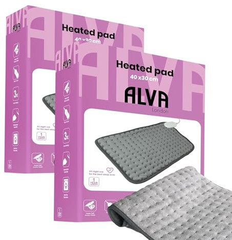STINGRAY Alva Electric Heat Pad Soothing Pain Relief for Shoulder, Neck, Period Cramps, 30x40cm 4 Heat Settings with Controller-