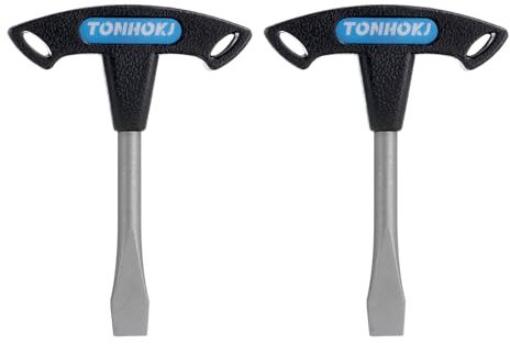 QUARKZMAN 2 Piezas Destornillador de Cabeza Plana en T de 10 Mm con Mango de Plástico para Tornillo Ranurado con Mango en T para Liberación Rápida de Placa de Cámara Trípode Monopié, Negro