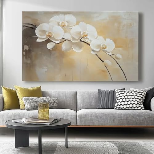 Lienzos decorativos 100l x50an cm Sin marco Cuadro Sobre Lienzo Moderno Flores, orquídeas, sencillas Dormitorio Cocina Cuadros Pared Imágenes Cuadros Decoracion Salon Wall Blanco beige