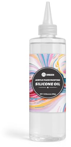 DINGSEN 300g Art Silicone Pouring Oil for Acrylic Paint - 100% Pure High Grade Silicone Oil for Dramatic Cell Creation, Precision Tip for Easy Control, Works with Liquitex & Floetrol | 100% Pure High Grade Silicone Oil for Dramatic Cell Creation, Precision Tip for Easy Control, Works with Liquitex & Floetrol