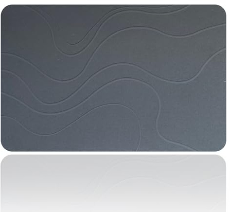 Tapis de bain antidérapant en pierre - Pour salle de bain - Séchage rapide - Super absorbant - Pour cuisine, salle de bain et WC - 60 x 39 cm - Gris
