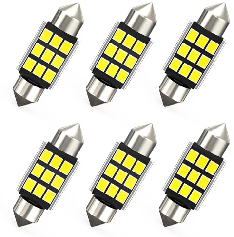 AGLINT Ampoules LED 36MM C5W Feston CANBUS Sans Erreur 6411 6418 12V Voiture LED Intérieur Plafonnier Dôme Carte Feux de Coffre Plaque Immatriculation Lumière 6000K Blanc 6Pcs