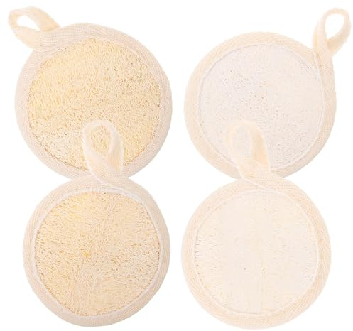 SOIMISS 4 Stück Gesichtspeeling Pads Klein Peeling Gesichtsschwamm Aus Natürlicher Luffa Für Frauen Porentiefe Reinigung Hautpflege