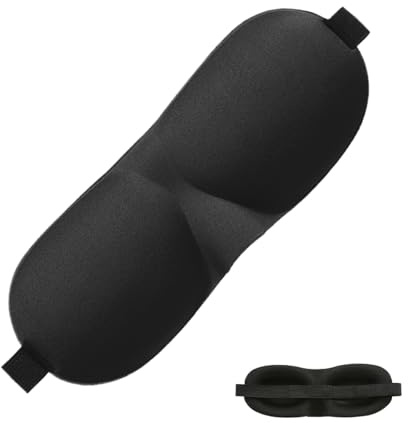Augenabdeckung für die Nacht – 3D-Schlafmaske, leichtes Stirnband | kühlender atmungsaktiver Stoff, druckfreier Komfort, verstellbarer Gurt, Entspannung, Reisen, Flugzeug, Meditation