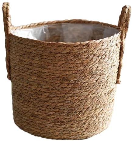 Générique tissé | Pots de Fleurs tissés en jonc de mer Organisation d'intérieur,Pot de Fleurs décoratif étanche pour Feuille de Violon, figuier, Serpent