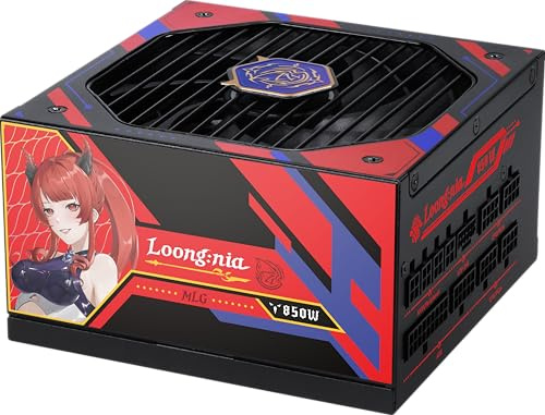 MSI A850GLS MLG Edition, 850W Fully Modular Compact Gaming Power Supply, 80+ Gold, ATX 3.1 and PCIe 5.1, 12V-2 x 6 Native Bi-Color Cable, Low Noise, Embossed Sheath Cables