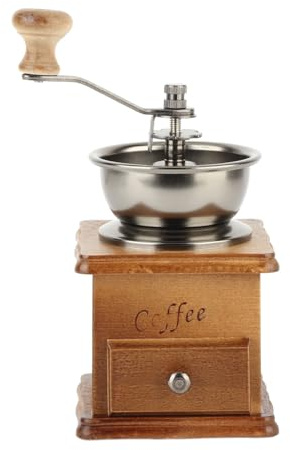 LIYJTK MACINACAFFÈ MANUALE IN LEGNO MASSELLO VINTAGE A MANOVELLA PER USO IN VIAGGIO E IN UFFICIO