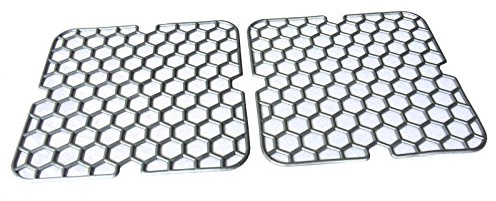 K&B Vertrieb Spülbecken Einlage eckig weich 28cm 2 Stück Spülbeckeneinlage Spüleinlage Spülbeckenmatte Spüle Einlage Gitter 059 (Silber)