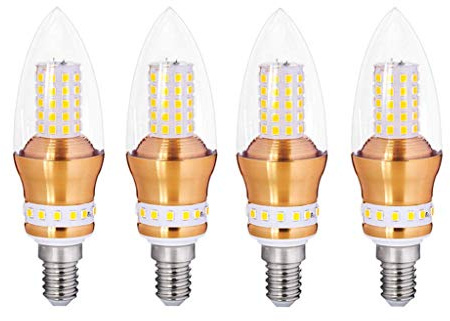 E14 LED Candelabra Light Bulb 14W LED Candle Bulb,Equivalent 120 Watt Incandescent Bulbs,Warm White 3000K,E14 Candelabra Base, Non-Dimmable,74 Pcs 2835 SMD,Pack of 4