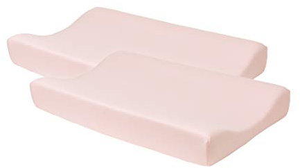 Meyco Baby Basic Jersey Wickelauflagenbezug 2er Pack (weich und hautfreundlich, aus 100% Baumwolle, waschbar, einfache Pflege, trocknergeeignet, Größe: 50 x 70 cm), Light pink
