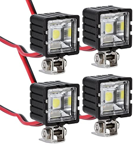 INJORA Scheinwerfer LED Beleuchtung für RC Crawler TRX4 SCX10,Quadratisch