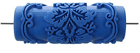 Farbroller mit dekorativen Motiven, 15 cm, Blumenmuster, Blau