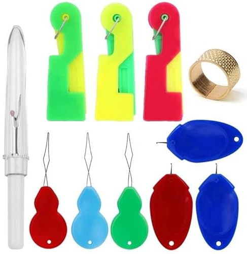 YSTrillion 11 Stück Nadeleinfädler Werkzeuge,Kunststoff Nähnadeln Einfädler für DIY Näharbeiten Basteln