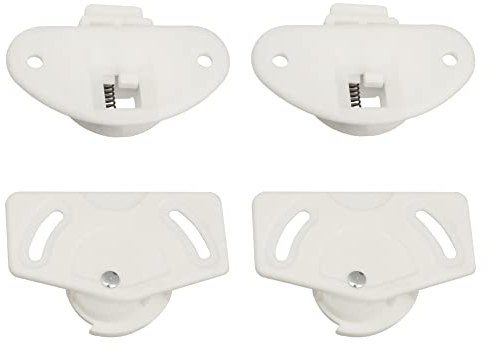 cyclingcolors 2x Garniture complète pour porte coulissante monture et guide en plastique roulette rail fourniture coulisse (Blanc)