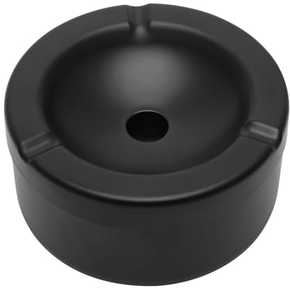 Cenicero de Acero Inoxidable con Tapa, Cenicero Redondo para Interior y Exterior, Cenicero Portátil para el Jardín, el Bar y el Hogar