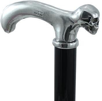 CAVAGNINI Gehstock Totenkopf Holz Personalisiert Herren Damen schwarz Edel | Spazierstock Made in Italy Vintage Herren Damen Geschenkidee Italienische Handwerkskunst Luxus Accessoire Sammlerstück