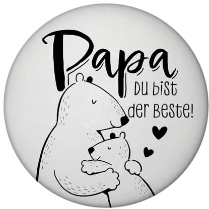 Papa Bär Geschenk Magnet rund rund mit Spruch Papa du bist der Beste Vatertag Liebesbote Romantik Familie Zeige Liebe am Valentinstag