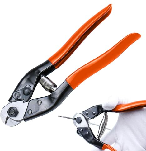 Drahtseilschneider Drahtschneider 200mm, Kabelschneider Chrom-Vanadium-Stahl Kabelschere für Seil Fahrrad Bremshebel Kabel Reparatur Kabelschneider, Drahtschneider mit weichen Griffen