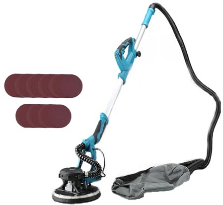 Kindevieft Ponceuse Murale éLectrique 1800 W, Ponceuse pour Cloisons SèChes avec Configuration Automatique du Vide sans PoussièRe, PoignéE Extensible, pour Plafond IntéRieur Et ExtéRieur