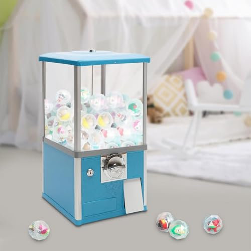Máquina Expendedora De Dulces Barata, Con Gran Capacidad De Carga, Banco De Máquinas De Chicles, Dispensador De Dulces Que Funciona Con Monedas De 25 Centavos Para Dispositivos 1,77 a 1,97 Inch,Blue