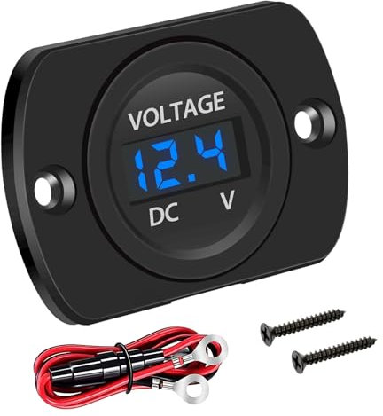 Linkstyle DC Volt Meter 12V, Battery Voltage Gauge 12V, Digital Voltage Meter 12 Volt, Waterproof LED Voltmeter Gauge, Panel Mount Voltmeter for Car Boat Marine Motorcycle Truck RV ATV UTV