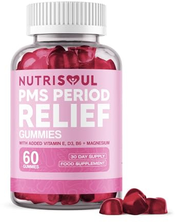 PMS Relief Gummies | Health Supplement for Women | 2000mg Magnesium with Vitamins B6, E, D3 & Dong Quai | Hormone Balance for Women | 60 Non-GMO, Vegan, Gluten Free with Chasteberry Extract